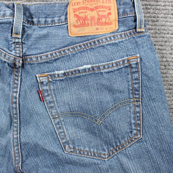Levi’s 559 Jeans Mens 31x32 Blue Relaxed Straight 100% Cotton - Picture 9 of 12